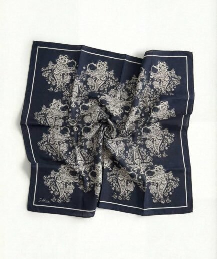 Viskon Velora Eşarp Dört Mevsim Barok Floral Desen Canlı Siyah 90X90