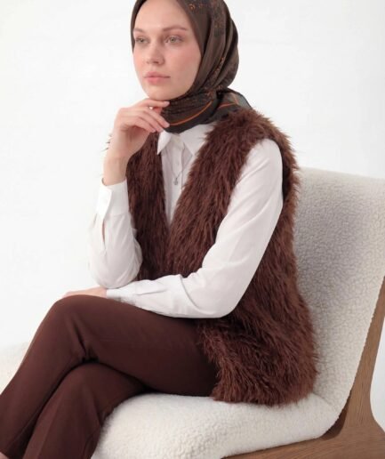 Viskon Velora Eşarp Dört Mevsim Barok Floral Desen Dumanlı Gri 90X90