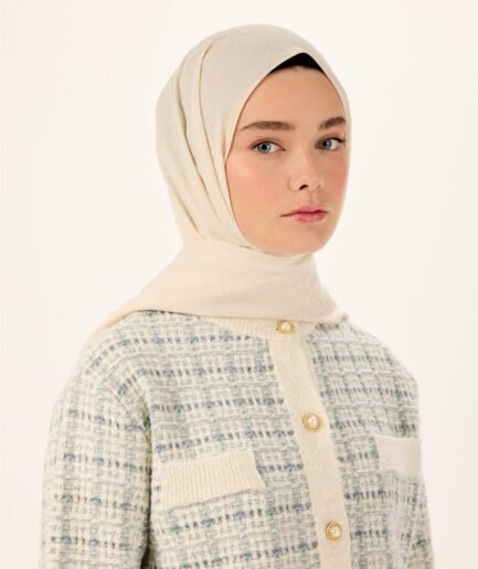 Pamuk Polyester Liva Şal Ekru Dokulu Nefes Alan Doğal Yapılı 90x200