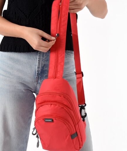 Unisex Paraşüt Kumaş Suya Dayanıklı 3 Bölmeli Çapraz Ve Sırtlık Askılı Body Bag