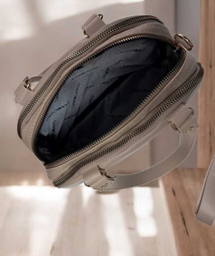 Kum- Açık Vizon Yumuşak Suni Deri Ayarlanabilir Çapraz Askılı Smart Casual Omuz ve El Çantası